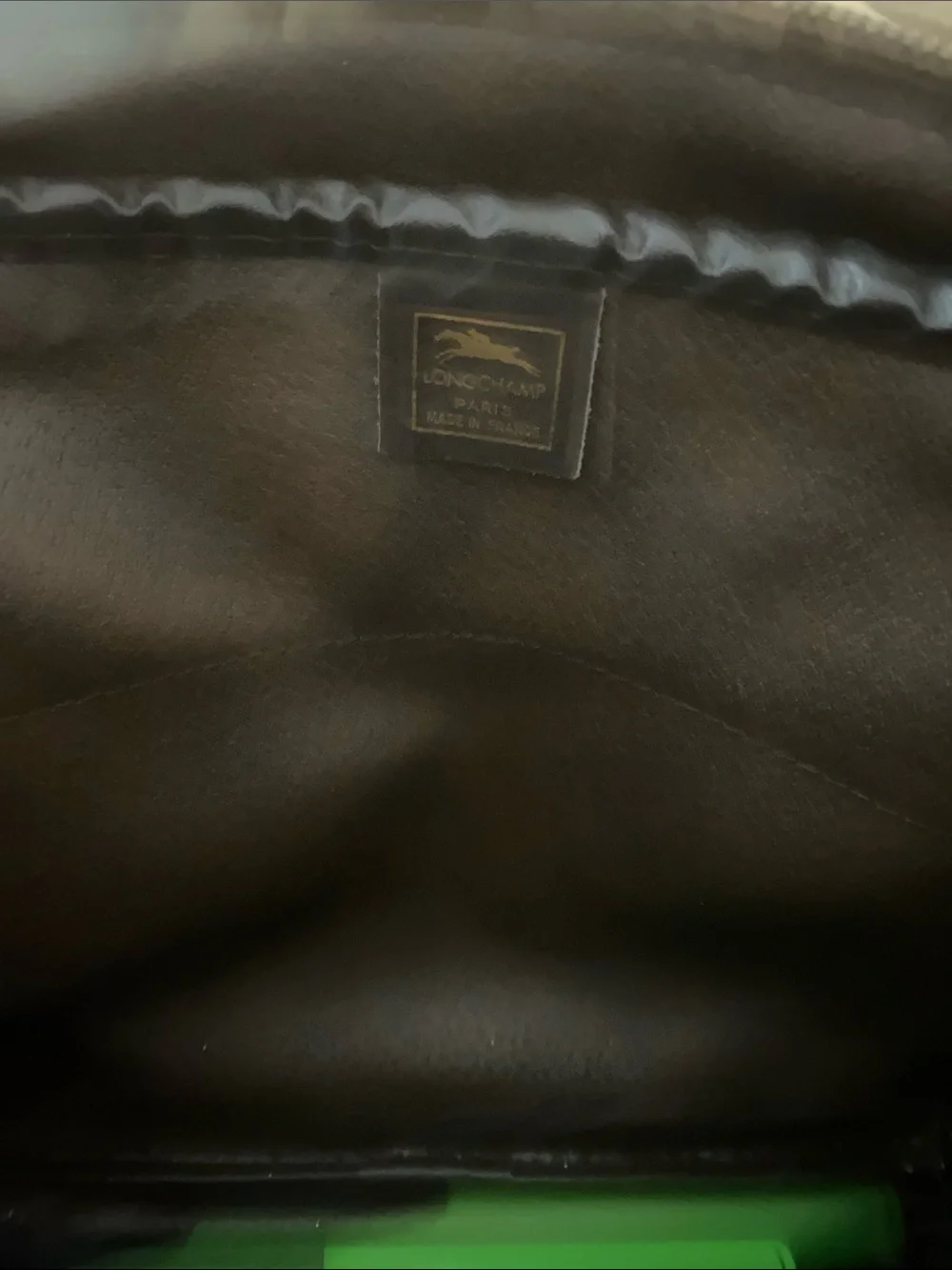 Longchamp Vintage Brown Leather Horse Motif Purse